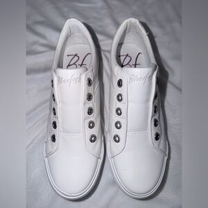 Blowfish White Slip-On Sneakers with Metal Eyelets
